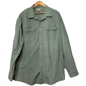 L.L. Bean Traditional Fit Sunwashed Canvas Shirt Men XXL Tall Light Green 270134